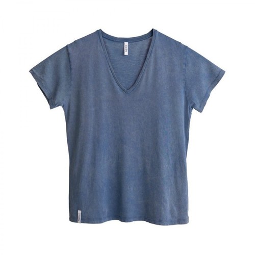 360 Icôn, Simple V-Neck T-Shirt Niebieski, female, 243.39PLN