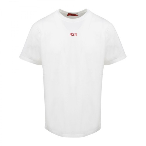 424, Embroidered T-Shirt Biały, male, 345.00PLN