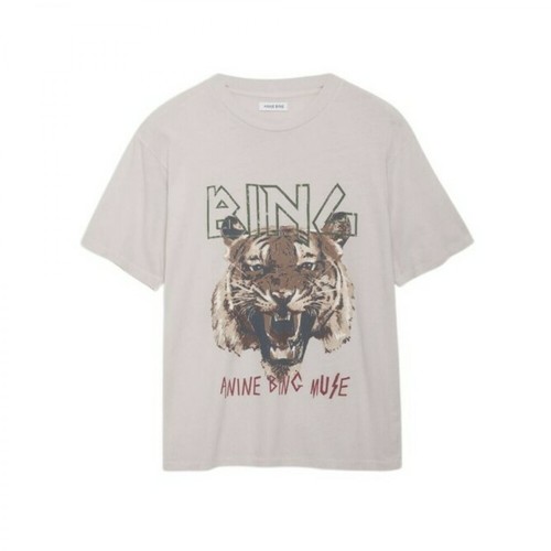Anine Bing, T-shirt Tiger Beżowy, female, 504.35PLN