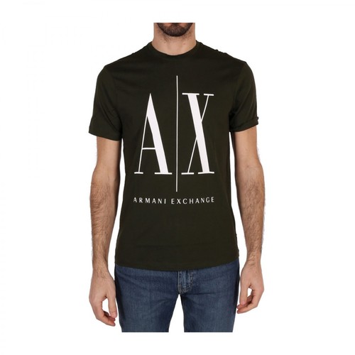 Armani Exchange, T-shirt Czarny, male, 325.00PLN
