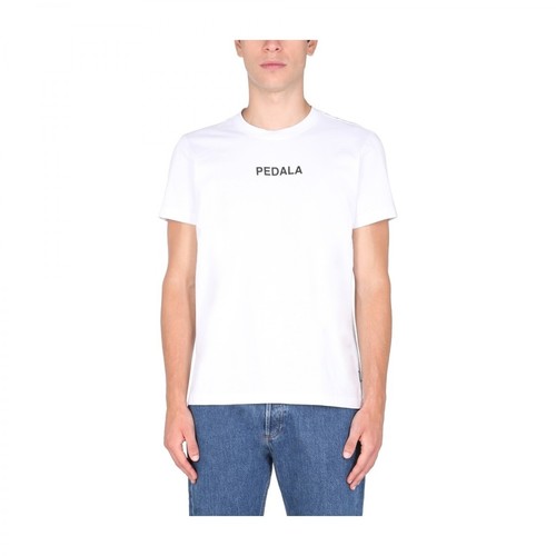 Aspesi, Pedala Print T-Shirt Biały, male, 548.00PLN