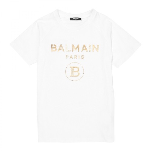 Balmain, 6O8101-Ox390-2 T-shirt maniche corte Biały, male, 534.00PLN
