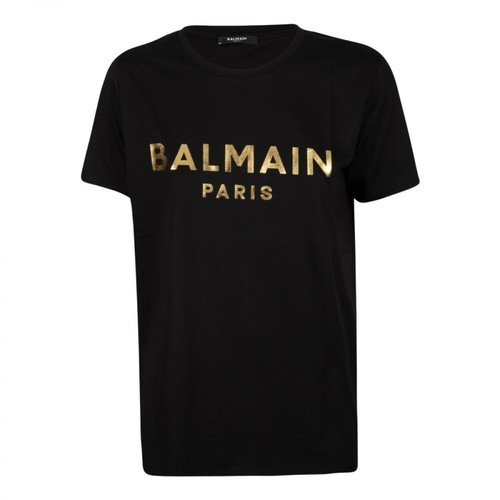 Balmain, Crew Neck T-shirt Czarny, female, 1366.00PLN