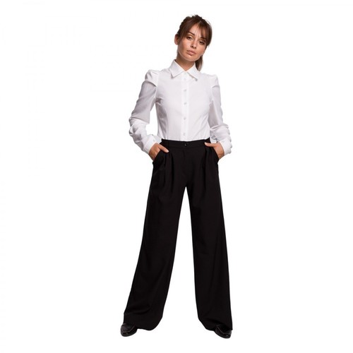 BE, Spodnie z poszerzonymi nogawkami Czarny, female, 155.00PLN