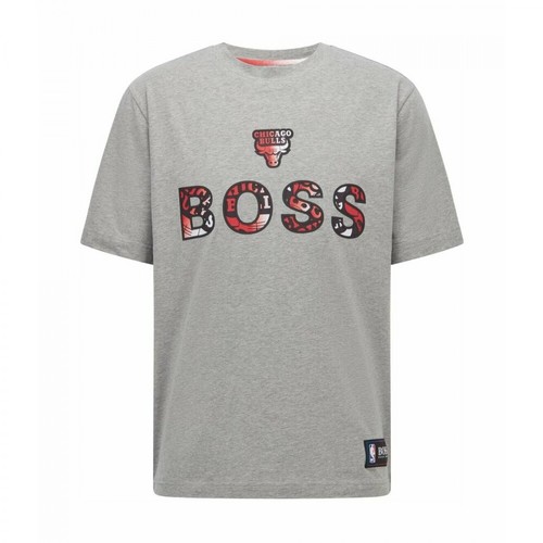 Boss, New York Knicks T-shirt Szary, male, 352.00PLN