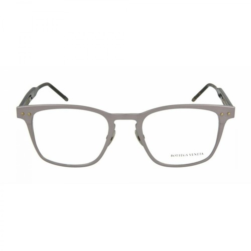 Bottega Veneta, Square Aluminium Optical Glasses Szary, male, 1254.00PLN