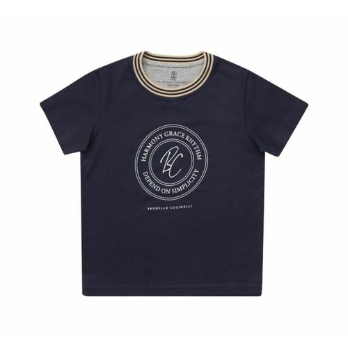 Brunello Cucinelli, jersey T-shirt Niebieski, male, 958.00PLN