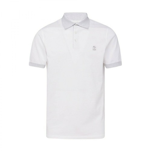 Brunello Cucinelli, T-shirts and Polos White Biały, male, 2007.00PLN