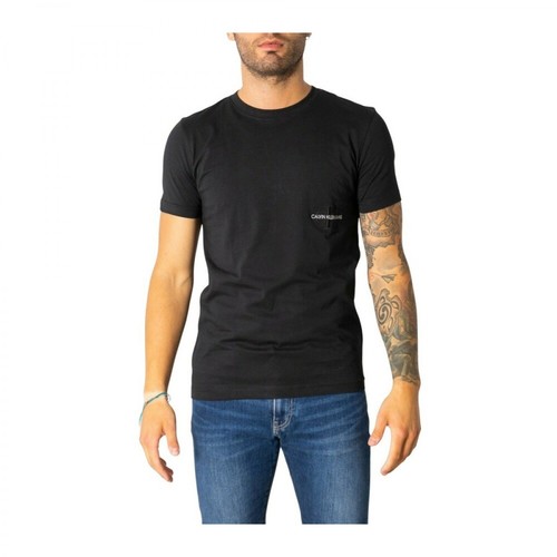Calvin Klein Jeans, T-Shirt Czarny, male, 160.00PLN