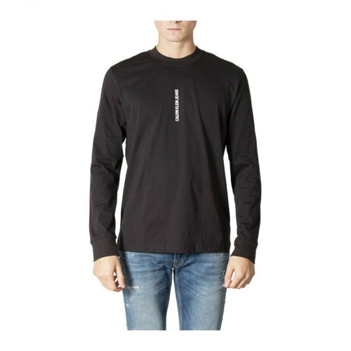 Calvin Klein Jeans, T-shirts print Czarny, male, 536.00PLN