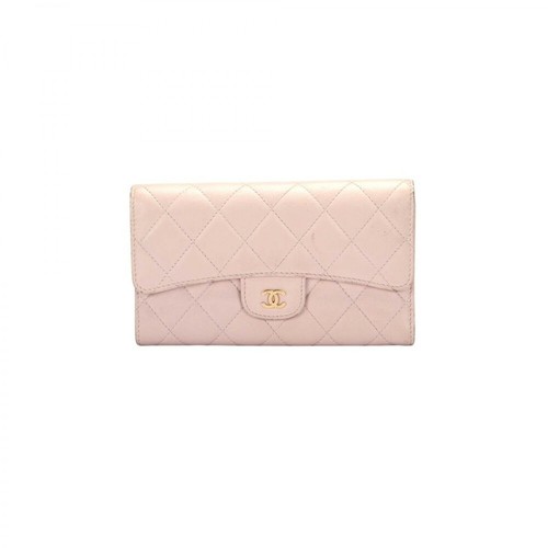 Chanel Vintage, Pre-owned Classic Flap Long Wallet Różowy, female, 3352.00PLN