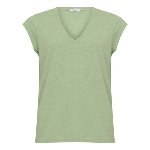 Coster Copenhagen, CC Heart Basic V-neck T-Shirt Zielony, female, 183.00PLN