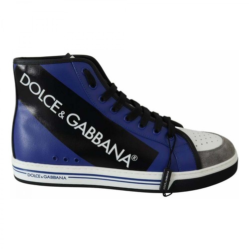 Dolce & Gabbana, High Top Logo Casual Sneakers Shoes Niebieski, male, 1774.35PLN