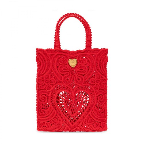 Dolce & Gabbana, Logo-appliquéd handbag Czerwony, female, 2978.00PLN
