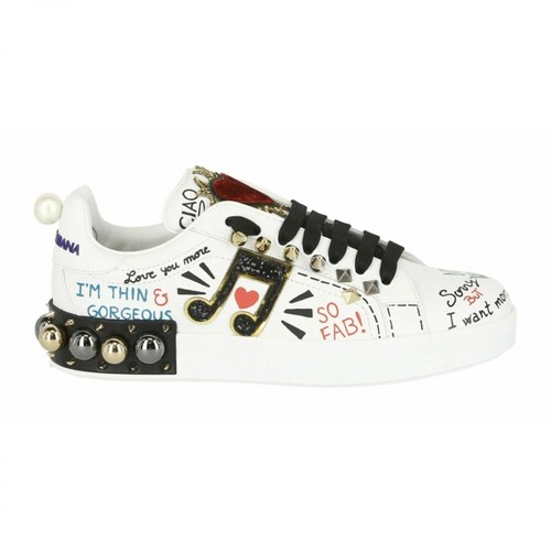 Dolce & Gabbana, Portofino Sneakers Biały, female, 5030.00PLN