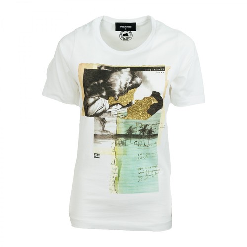 Dsquared2, Collage Images T-shirt Biały, female, 684.00PLN