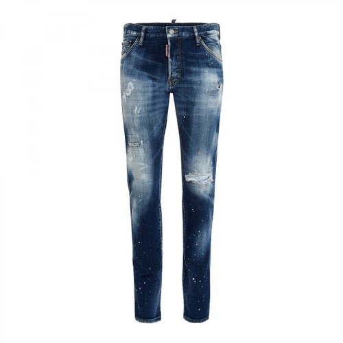 Dsquared2, Cool Guy Distressed Slim-cut Jeans Niebieski, male, 2887.00PLN