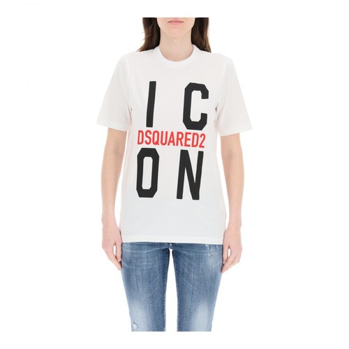 Dsquared2, icon print t-shirt Biały, female, 780.00PLN