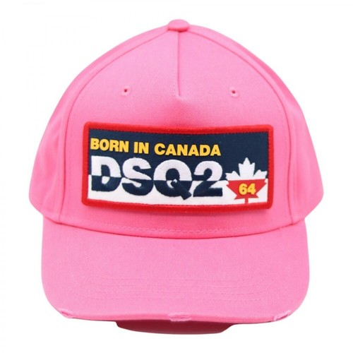 Dsquared2, Logo Embroidered Cap Różowy, female, 526.29PLN