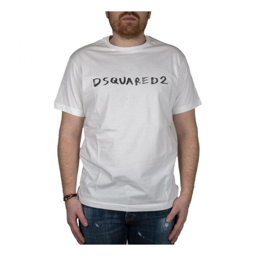 Dsquared2, Logo-Print Short-Sleeved T-shirt Biały, male, 650.00PLN