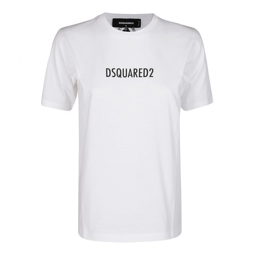 Dsquared2, Logo Printed T-Shirt Biały, female, 736.95PLN