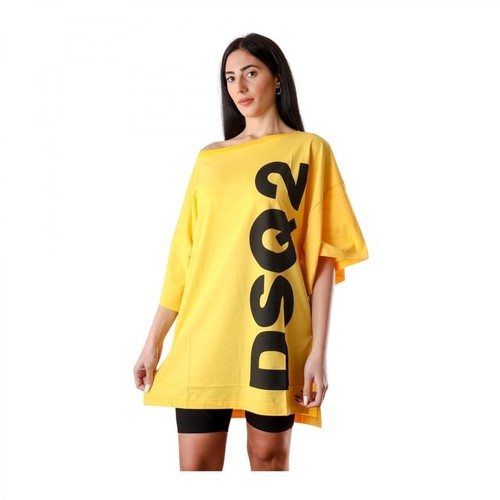 Dsquared2, Oversized T-shirt Żółty, female, 671.00PLN