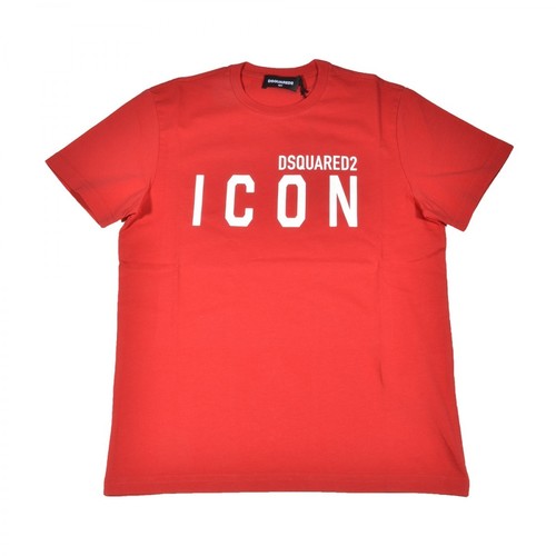 Dsquared2, T-shirt With Icon Print Czerwony, male, 251.00PLN