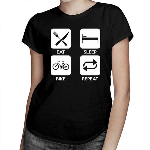 Eat sleep bike repeat - damska koszulka z nadrukiem 69.00PLN