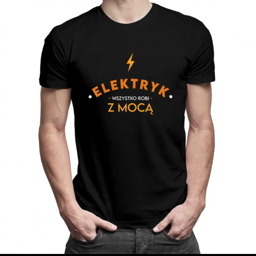 Elektryk wszystko robi z mocą - męska koszulka z nadrukiem 69.00PLN