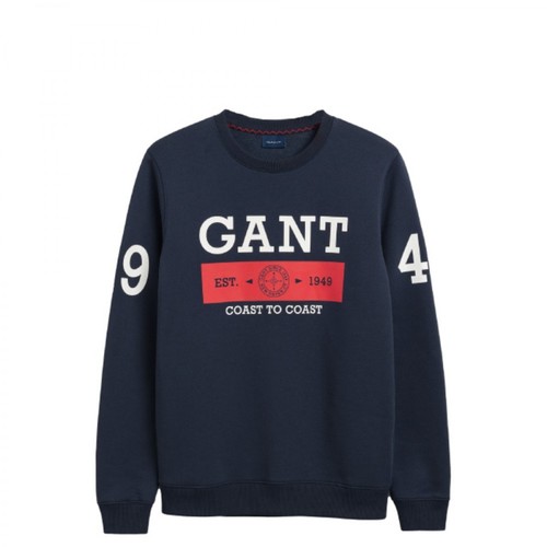 Gant, Sweat-shirt ras du cou Nautical Niebieski, male, 459.00PLN