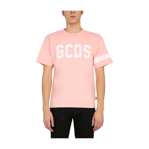 Gcds, Crew Neck T-Shirt Różowy, male, 1022.00PLN