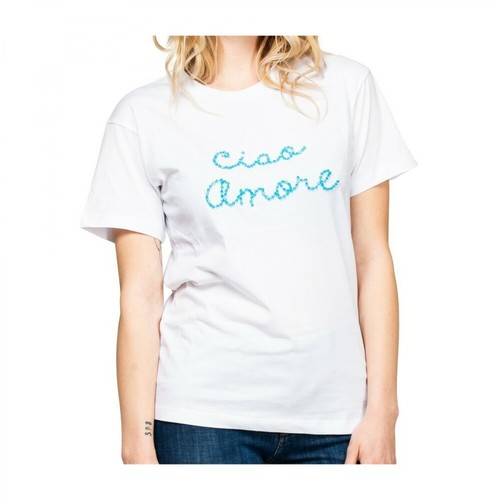 Giada Benincasa, T-Shirt Ciao Amore Crystal Biały, female, 694.00PLN