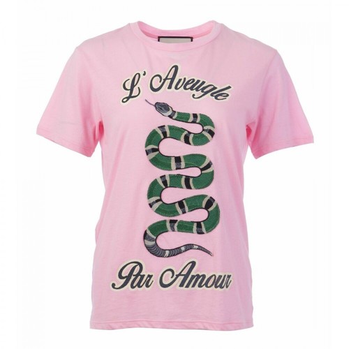 Gucci Vintage, Pre-owned King Snake T-Shirt -Pre Owned Condition Excellent Różowy, female, 4197.86PLN