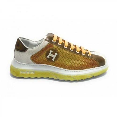 Harris Shoes, Scarpe sneakers pelle U17Ha145 Żółty, male, 2007.00PLN