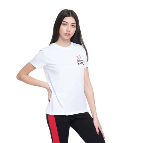 Karl Lagerfeld, Koszulka Forever Karl T-Shirt 205W1702 100 XS Biały, female, 424.35PLN