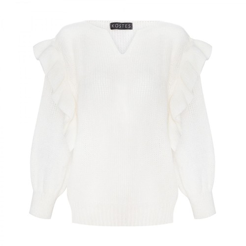 Kostes, Sweter Frill Beżowy, female, 190.00PLN
