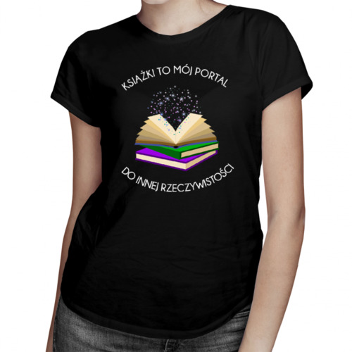 Książki to mój portal - damska koszulka z nadrukiem 69.00PLN