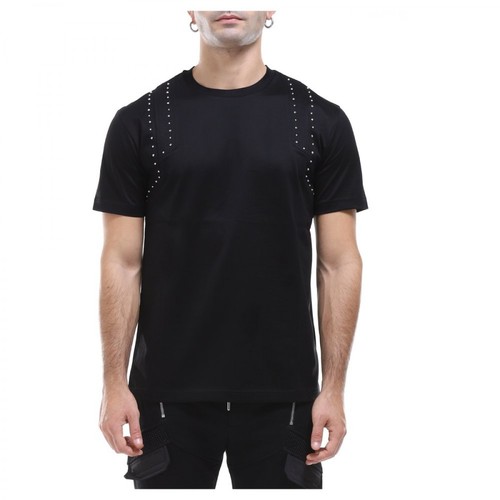 Les Hommes, T-Shirt Girocollo CON Borchie Czarny, male, 354.04PLN