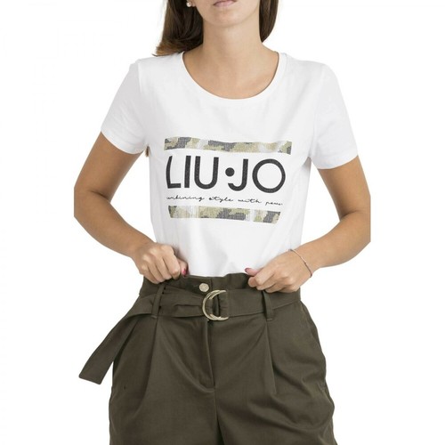 Liu Jo, T-shirt Con Logo Biały, female, 228.72PLN