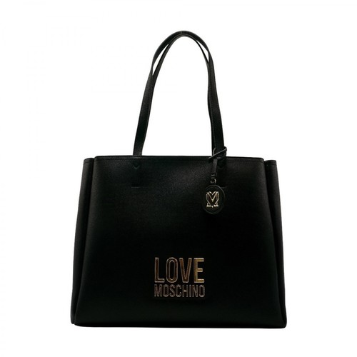 Love Moschino, Borsa Bonded Lettering bag Czarny, female, 821.00PLN