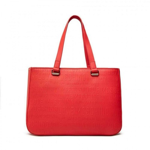 Love Moschino, Shopper Bag Relieve Czerwony, female, 492.60PLN