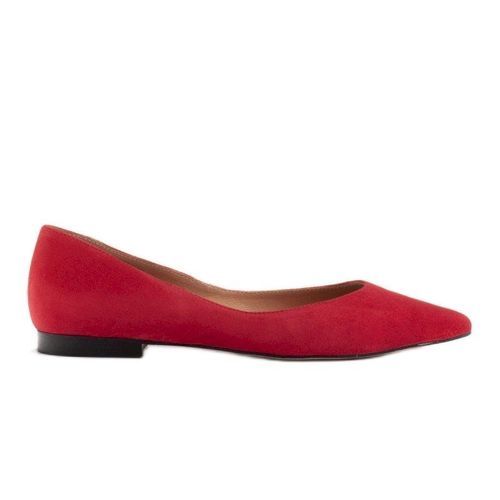 Marco Shoes Baleriny damskie z niskimi bokami czerwone 259.00PLN