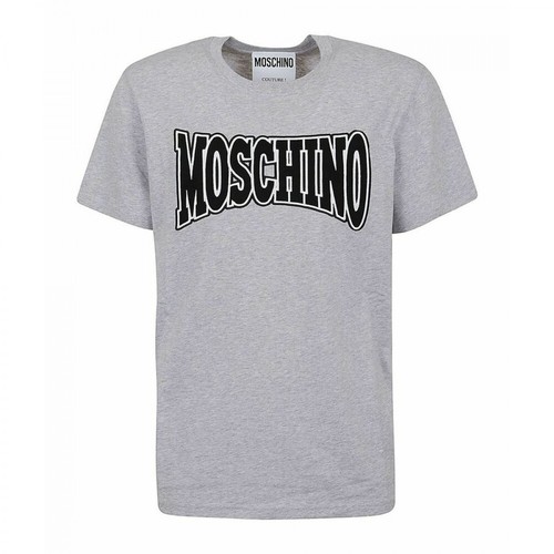 Moschino, Seasonal Logo Tshirt Szary, male, 939.00PLN