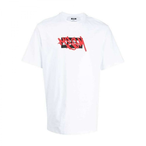 Msgm, T-shirt Biały, male, 479.00PLN