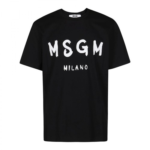 Msgm, T-shirt Czarny, male, 570.00PLN
