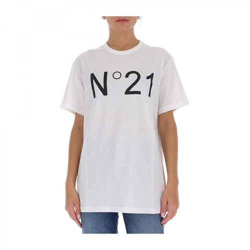 N21, Logo-print T-shirt Biały, female, 566.00PLN