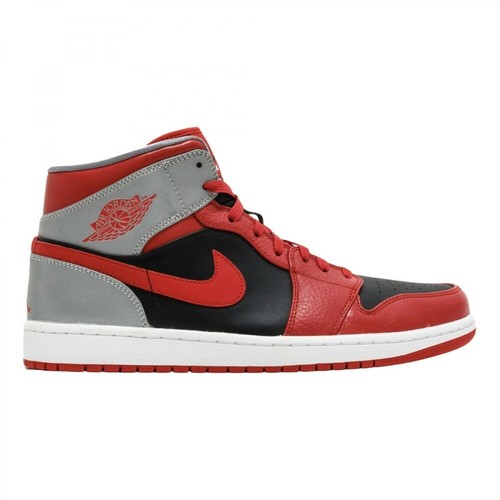 Nike, Air Jordan 1 Mid Fire Red Cement Sneakers Czerwony, male, 5227.00PLN