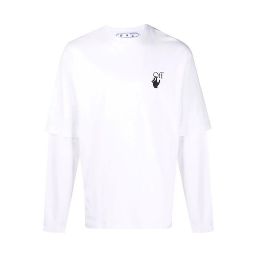 Off White, Degrade Arrows Double Sleeves T-shirt Biały, male, 1602.00PLN