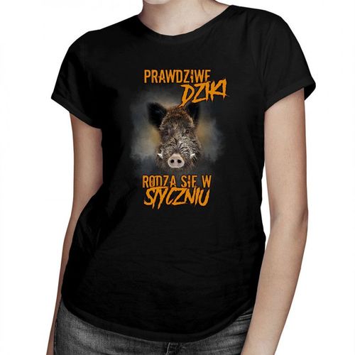 Prawdziwe dziki rodzą się w styczniu – damska koszulka z nadrukiem 69.00PLN