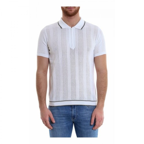 Roberto Collina, Polo T-shirt Rv21024 Biały, male, 670.89PLN